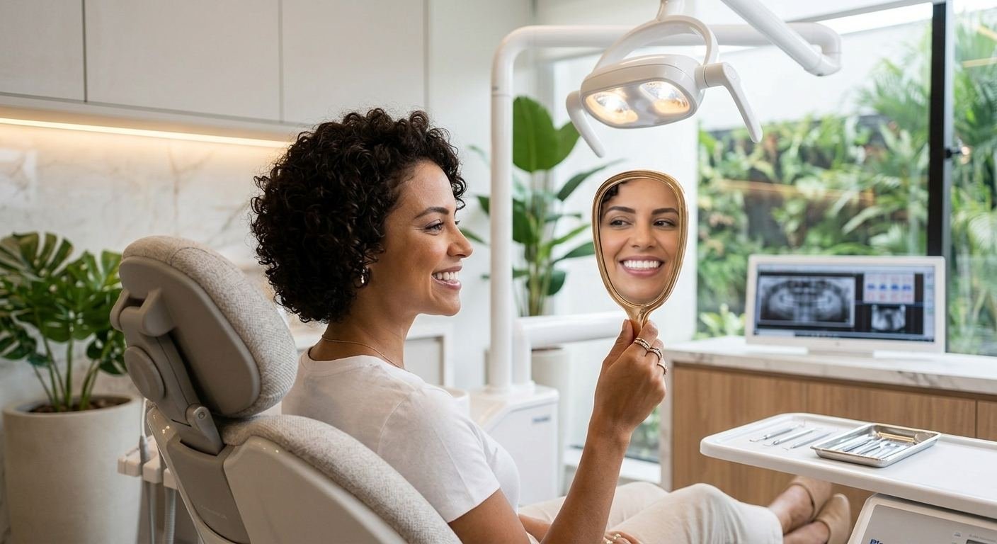 Sorriso tratado com lentes de contato dental na Clínica Rinaldi em Curitiba